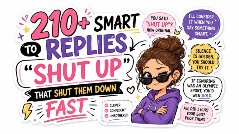 210+ Smart Replies to “Shut Up” That Shut Them Down Fast