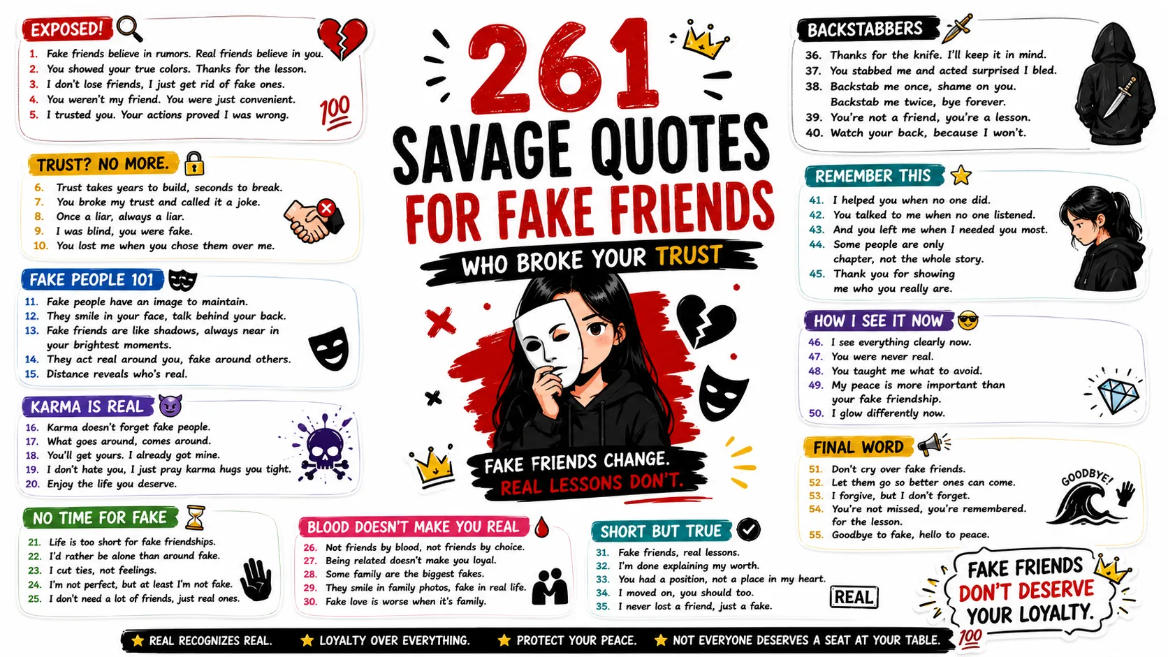 261 Savage Quotes for Fake Friends Who Broke Your Trust