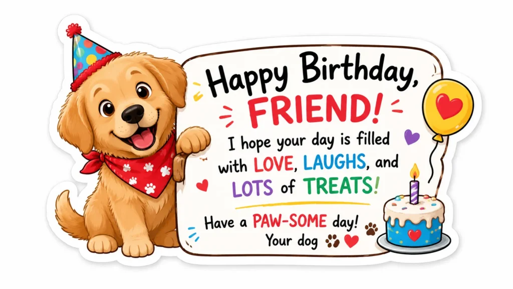 Adorable Birthday Messages From Your Dog To A Friend