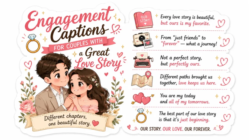 Engagement Captions for Couples With a Great Love Story