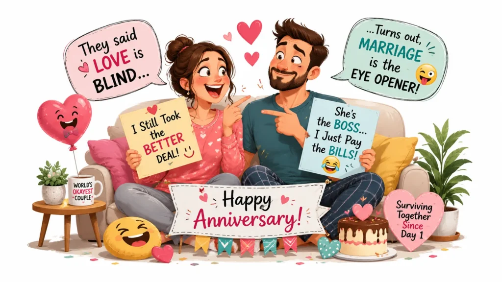 Funny Anniversary Wishes for Daughter and Son-in-Law