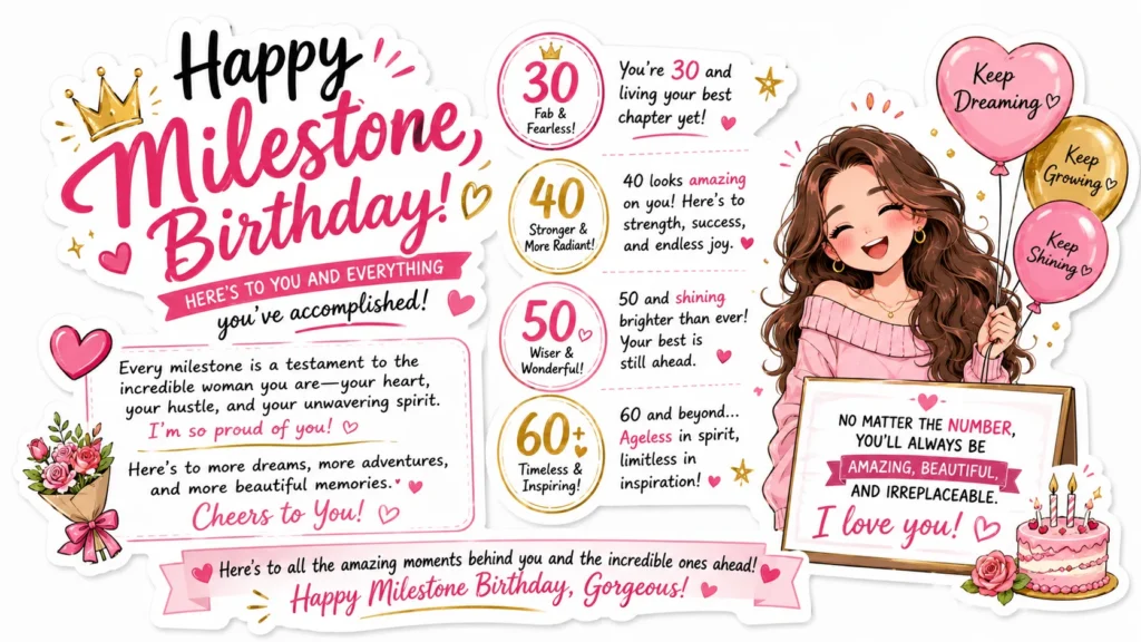 Milestone Birthday Messages to Her