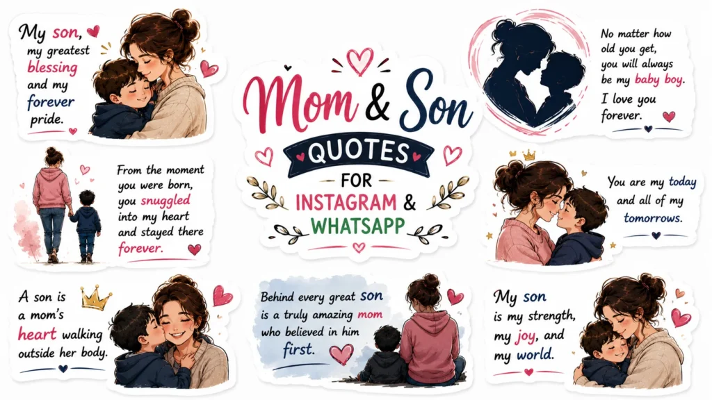 Mom and Son Quotes for Instagram and WhatsApp captions