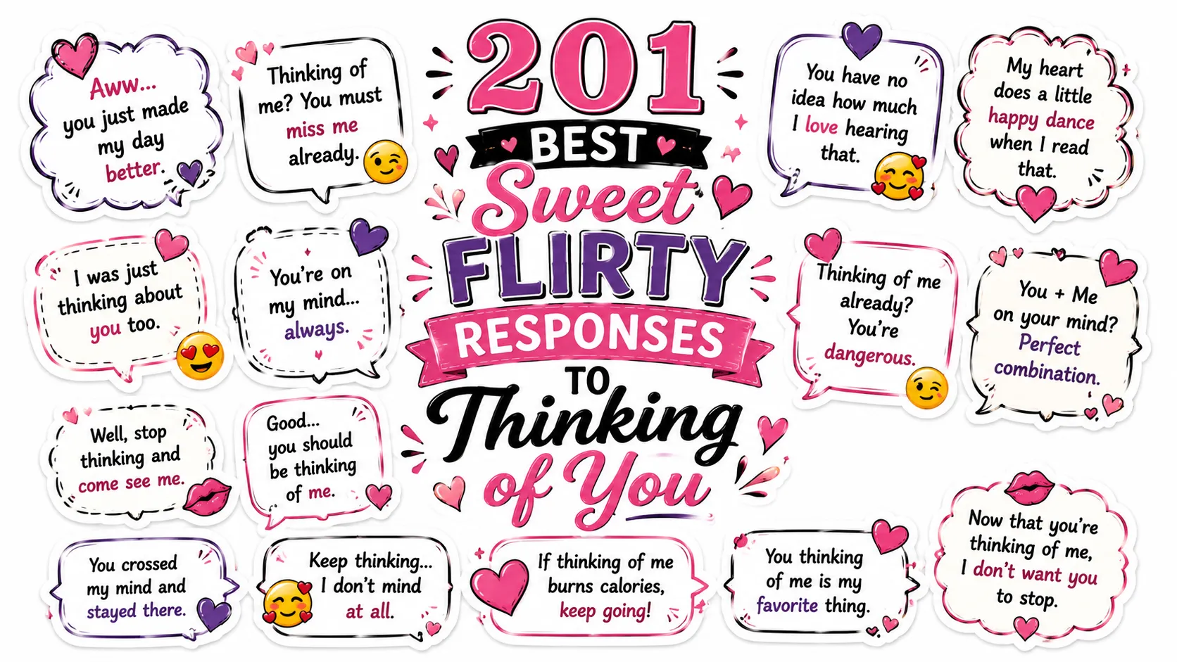 201 Best Sweet Flirty Responses to Thinking of You