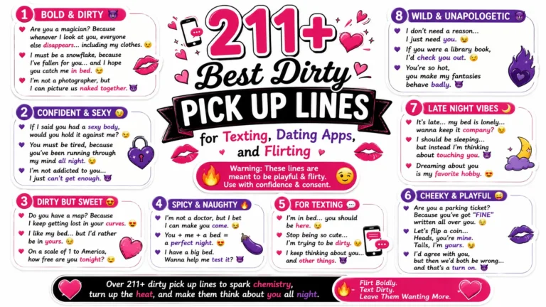211+ Best Dirty Pick Up Lines for Texting, Dating Apps, and Flirting