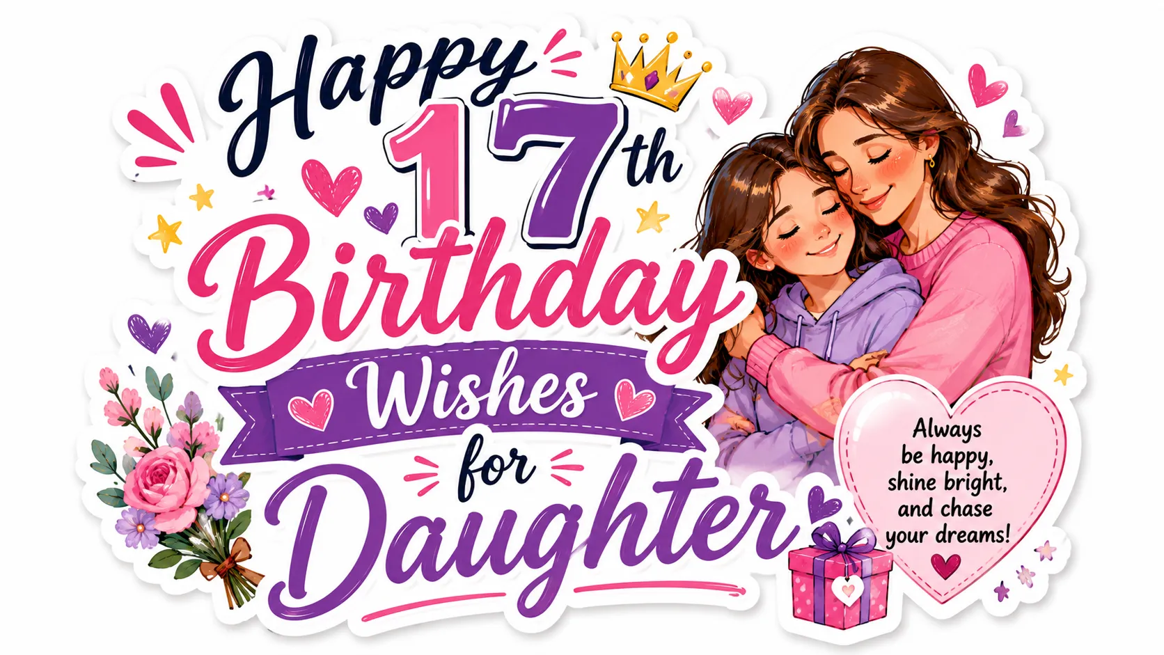 Happy 17th Birthday Wishes for Daughter