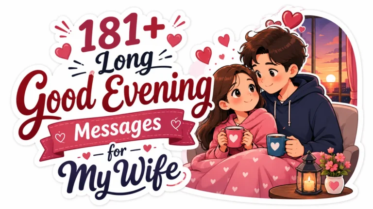 181+ Long Good Evening Messages for My Wife