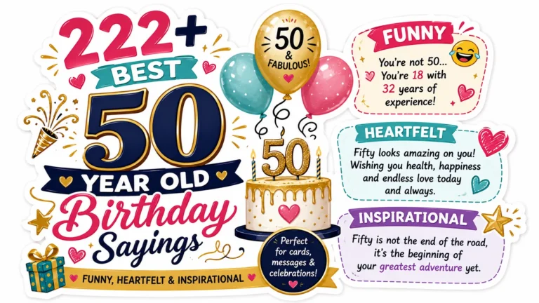 222+ Best 50 Year Old Birthday Sayings (Funny, Heartfelt & Inspirational)