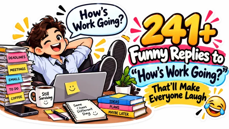 241+ Funny Replies to How is Work Going