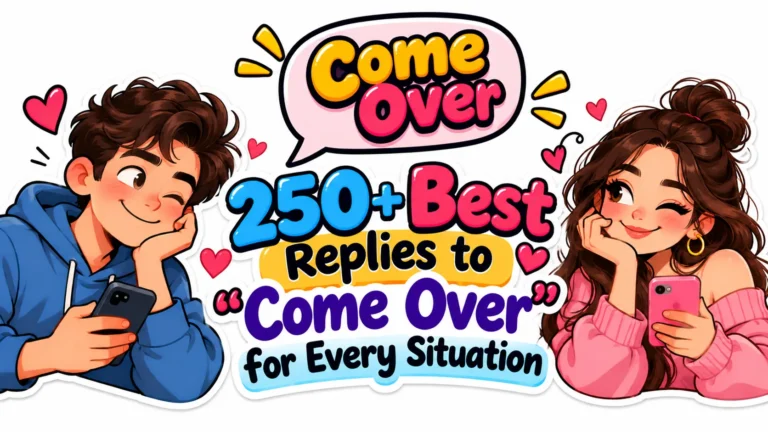 250+ Best Come Over Replies